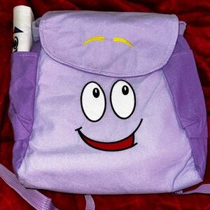 Dora the Explorer purple backpack and map zipper bag
